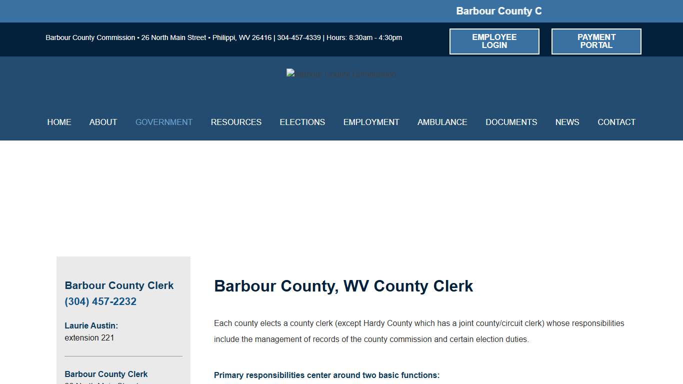 County Clerk -Barbour County, WV Marriage Licenses, Birth & Death Certificates