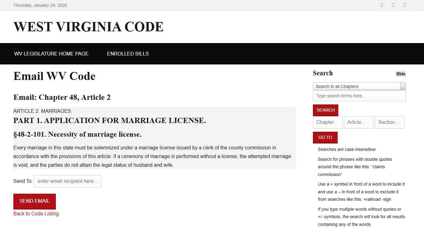 West Virginia Code §48-2